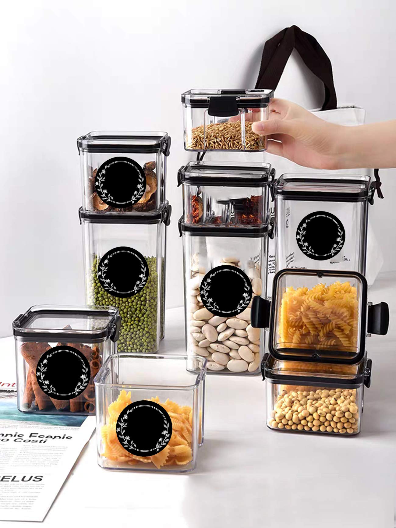 250 Pcs 2 Inch Kitchen Spice Organization Stickers Chalkboard Labels