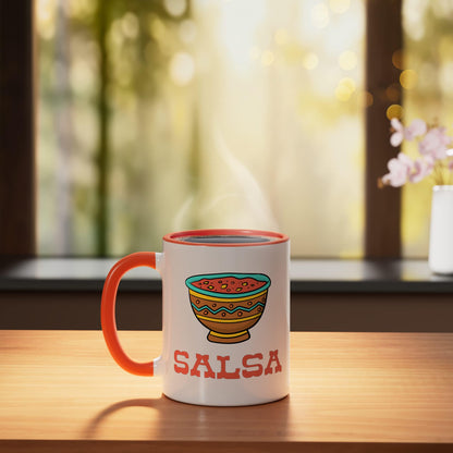 Chips And Salsa Matching Couple Halloween Cinco De Mayo Ceramic Mug, Orange/White