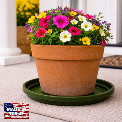 smart spring 10 Inch Plant Pot Tray USA Made – Durable Plastic Flower Pot Saucer – Plant Water Catcher for Indoor Outdoor Garden (6, Deep Forest)