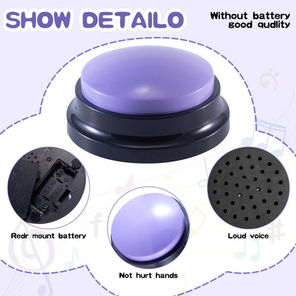 PQJSJDR 8 Pieces Voice Recording Button Dog Buttons for Communication Pet Training Buzzer Recordable Answer Buzzers Button Game Show Buzzers Funny Gift for Family Study Office Home Trivia Nights