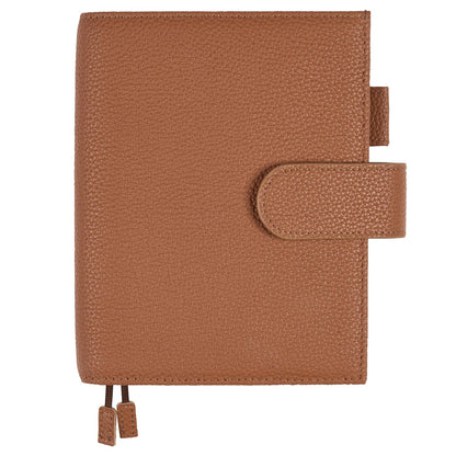 2026 New Genuine Leather A6 Notebook Cover Fits Hobonichi Cousin, Stalogy, LEUCHTTURM1917 and Midori MD Planners, with Pen Loop, Card Slots, Bookmarks and Back Pocket