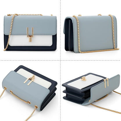 Crossbody Bags for Women Cute Faux Leather Trendy Cross Body Bag Purses for Women Small Multi Color Designer Handbags Womens Purse Satchel Chain Strap Ladies Shoulder Bag Blue White