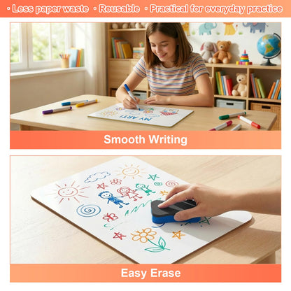 HOUYEE 16 Pack Small White Board Dry Erase Boards, 9 x 12 Inch Double Sided Mini Dry Erase LapBoards with 16 Erasable Pen & 16 Erasers, Handheld Whiteboards Suitable for Offices, Homes, Classrooms