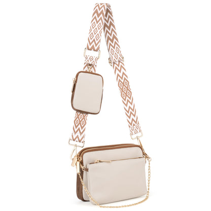 UTO Small Crossbody Bags for Women 3 in 1 Trendy Belt Purse Fashion Designer Mini Cute Sling Fanny Chest Pack