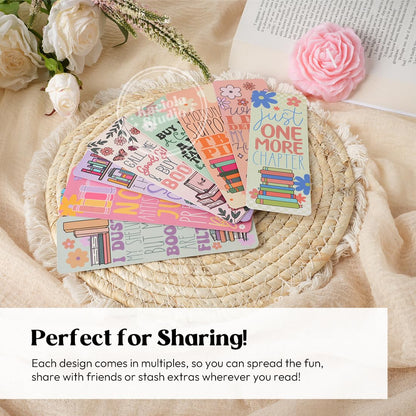 KACIOLA STUDIO 100PCS Bookmarks for Women, Booklovers Theme Paper Bookmarks Bulk 6" x 2" Cute Book Marks for Reading Book Lovers Students Schools Gifts (Booklovers)