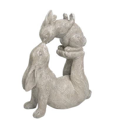 Newman House Studio Garden Statues Kissing Bunny Sulpture - Garden Décor Rabbit Collectible Figurines Yard Decorations Outdoor 11.8" L x 4.8" W x 14.6" H