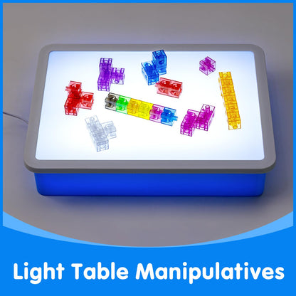 Odoorgames Translucent Math Blocks, Engaging Math Toy - 140 Pcs Translucent Pattern Blocks,Geometric Shapes,Translucent Toys