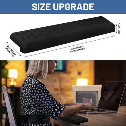 Full-Size Desk Edge Cushion, L-Shaped Desk Elbow Pad, Memory Foam Desk Arm Rest Pad for Forearms, Ergonomic Elbow Rest and Wrist Support for Desk (24 Inch)