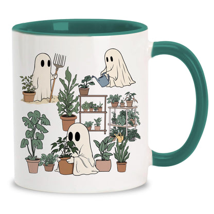Hyturtle Cute Ghost Plant Mug Gifts For Plant Lovers on Birthday, Halloween