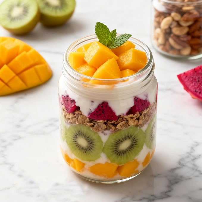 Overnight Oats Containers with Lids, 16oz Wide Mouth Mason Jars with Lids, 9 Pack Glass Jars with Airtight lid for Chia Pudding Yogurt Salad, Meal Prer Oatmeal Jars