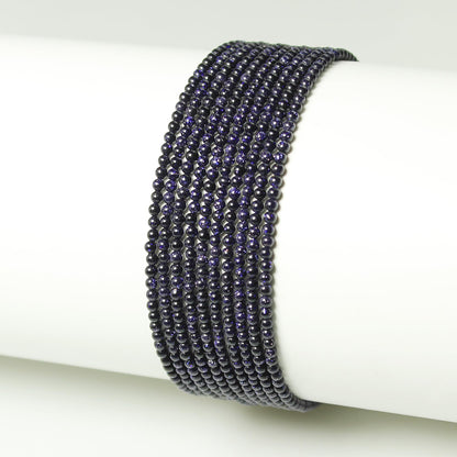 MJDCB 320pcs Small Stone Beads 2mm Blue Sandstone Round Smooth Loose Gemstone Bead for Jewelry Making Bracelets Earrings Necklaces Accessories