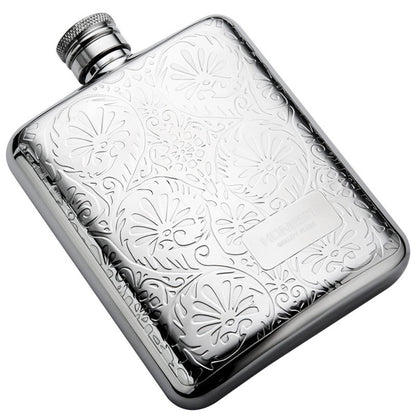 Octaville Whiskey Flask Gift Set for Men - Engraved Leather Hip Flask with Gift Box, Funnel & Polishing Cloth | Ideal Groomsmen Gifts, Father’s Day Presents, Birthday Gifts for Him