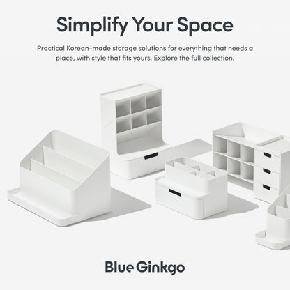 BLUE GINKGO Desk Holder – Korean-Made Office Organizer for Pencils, Pens, Notes, and Desk Supplies (Green)