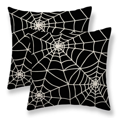 Sunshineyan Halloween Pillow Covers 20 x 20 Set of 2, Black Spiderweb Decorative Throw Pillow Covers Holiday Farmhouse Outdoor Pillowcase for Couch Sofa Home Decor