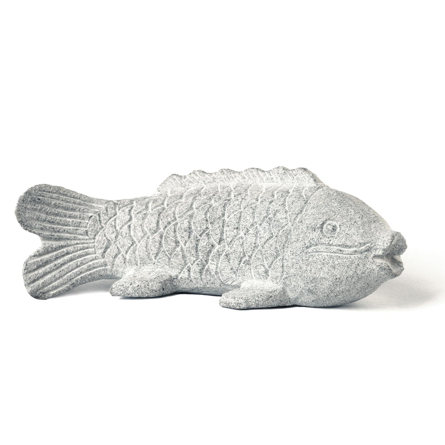Chisel Hand Carved Fish Garden Statue, Animal Statue Outdoor Decor for Landscape Balcony,Garden,Patio,Porch Yard Art Ornament,9.8" L x 3.8" W x 3.5" H
