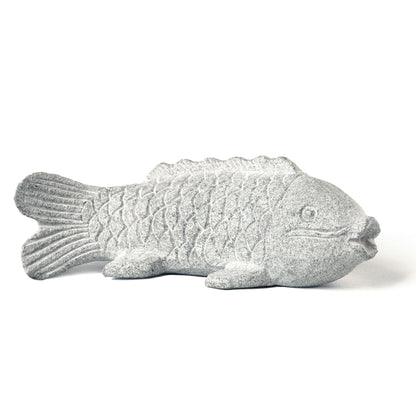 Chisel Hand Carved Fish Garden Statue, Animal Statue Outdoor Decor for Landscape Balcony,Garden,Patio,Porch Yard Art Ornament,9.8" L x 3.8" W x 3.5" H