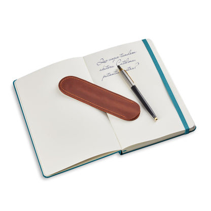 MAKYN Leather Pen Case, Single Pen Pouch Cover, Fountain Pen Sleeve Holder (Cognac)