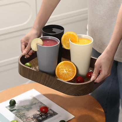 24 Pcs Unbreakable Plastic Cups Set, 14 oz Reusable Plastic Cups, Stackable Water Tumblers, Drinking Cup for Kitchen, Outdoor, BPA-free, Dishwasher Refrigerator and Microwave Safe (14 oz, 6 Colors)