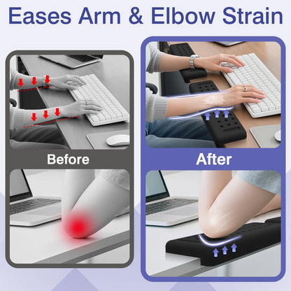 Retuhapy L-Shaped Desk Edge Cushion, 2 PCS Elbow Rest for Desk with Ergonomic Support, Memory Foam Elbow Pad & Arm Rest for Palm, Wrist & Forearm, Non-Slip & Separate Design, Office & Home, Black