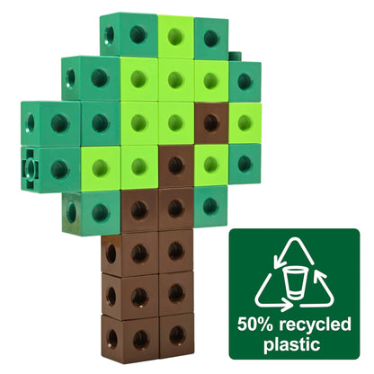 edxeducation Recycled Plastic Linking Cubes - Set of 100 - Connecting and Counting Snap Blocks for Early Math - for Preschool and Elementary Aged Kids