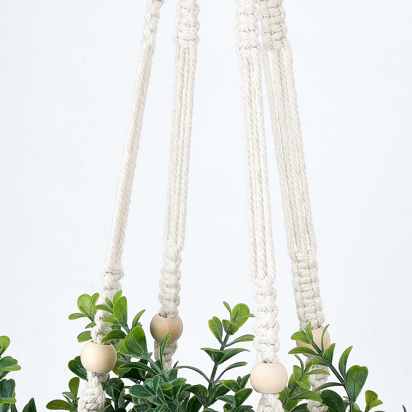 Mkono Fake Hanging Plant with Pot, Hanging Plants Artificial Spring Decor Macrame Plant Hanger with Faux Plant Greenery Boho Hanging Planter for Home Bedroom Bathroom Office Decoration
