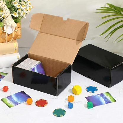 Yexiya 40 Pcs 400 Count Trading Card Storage Box Cardboard Baseball Card Storage Box Collectible Cases for Sports Gaming Cardboard Game Collecting Holder Supplies (Black)