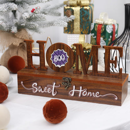 JIALEIXI Interchangeable Home Sweet Home Sign, Wooden Seasonal Tabletop Plaque Decorations, for All Seasonal Desktop House Living Room Indoor Decor.