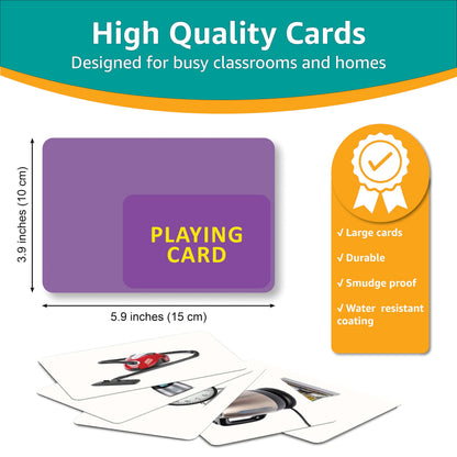 Picture My Picture Nouns Flash Card Set – Speech Therapy Tool for Vocabulary, Communication & Thinking, Scratch-Resistant with Activity Guide, Suitable for Education, ESL & ABA – Set of 200