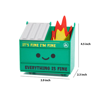 Tian Zhun Dumpster Fire Pencil Holder Funny Magnetic Pen Holder Set of 2，Strong Magnets to Store Marker Pencil Organizer for Refrigerator Whiteboard Locker Home Office or Hospital