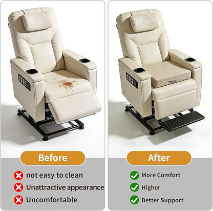 Gel Memory Foam Recliner Cushions for Elderly 19.7x19.7x4.7inch Dual-Layer Gel Memory Foam Non-Slip with Handle