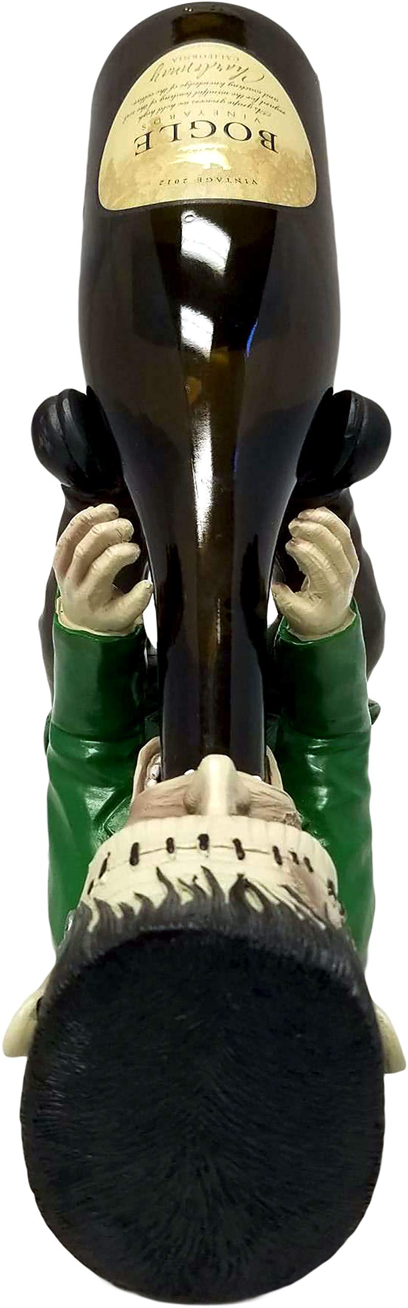 DWK Frankenstein Wine Bottle Holder | Countertop Rack Wine Holders | Horror Kitchen Wine Decorations Theme Sets | Cute Goth and Cool Mom Gifts - 10.5"