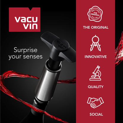 Vacu Vin Wine Stopper Set – 3 Pack Wine Bottle Stopper Cork Alternative – Vacuum Wine Stoppers for Wine Bottles – Reusable Rubber Bottle Stoppers for Wine Saver Pump – Pink/Blue/Purple
