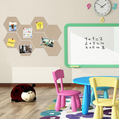 HULAVO Large Hexagon Felt Cork Board Tiles, Self Adhesive DIY Felt Bulletin Board Pin Board with 35 Pushpins for Office School Home Wall Decor Stickers Memos Photos Display(Light Brown)