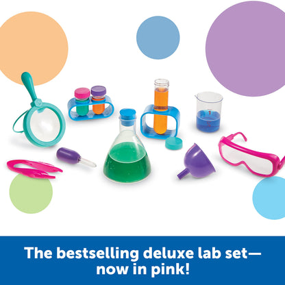 Learning Resources Primary Science Lab Set Pink - Experimentation and Observation for Kids, STEM Projects, Science Kits, Experiments, Pretend Play Scientists, Toddler Project Chemistry Toy