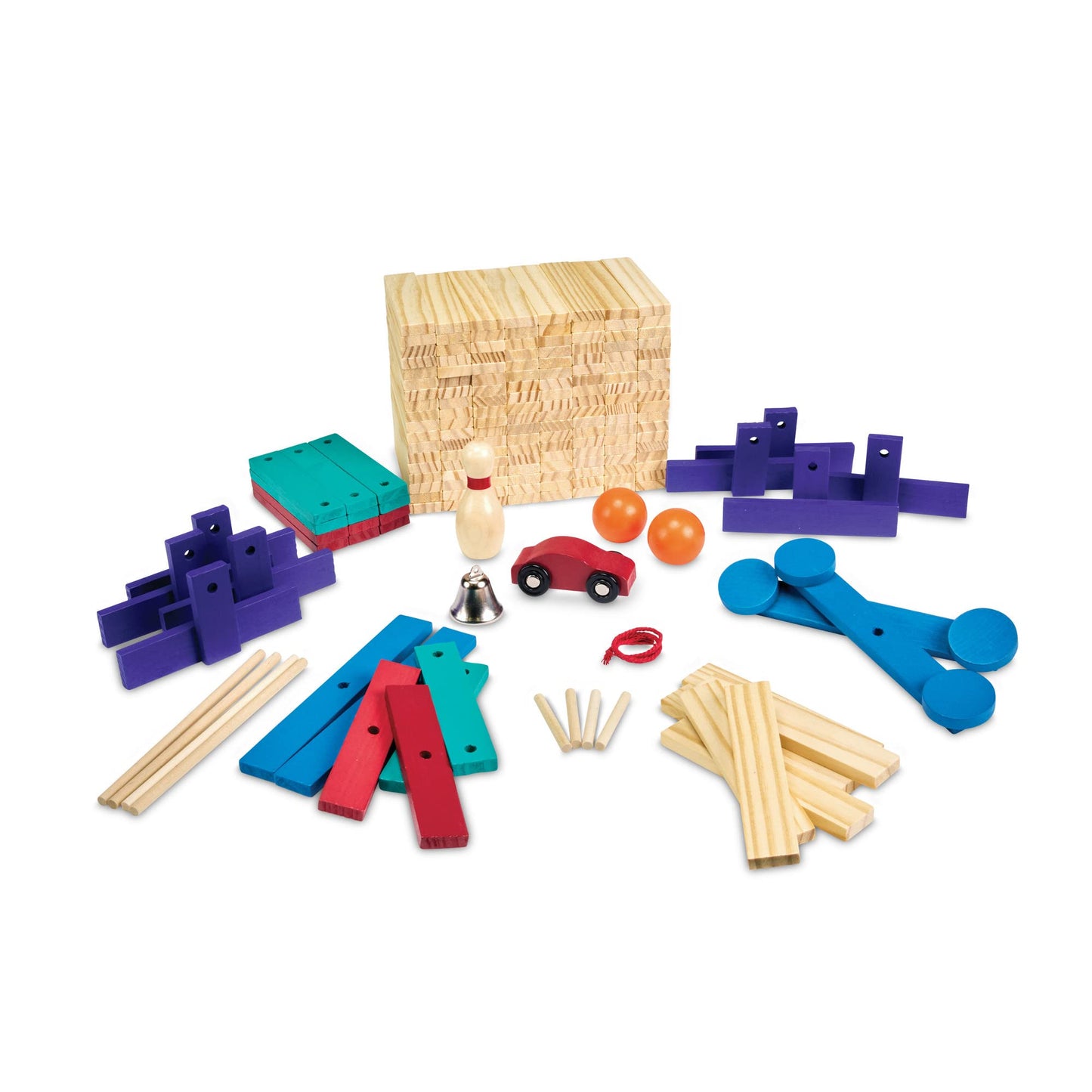 MindWare KEVA Contraptions Reactions Planks Building Toy - 178 KEVA Building Planks (191 Piece Set) - Free-Form Wood Building Set for Kids to Create Their Own Ball Maze – Ages 7 & Up