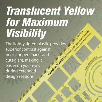 Garden Tutor Multiscale Garden & Landscape Design Templates 2 Precision-Cut Translucent Yellow Architectural & Drafting Tools for Garden, Yard & Landscape Design
