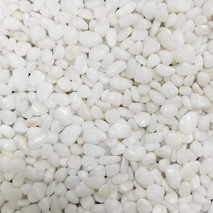 Natural Polished Decorative White Pebbles - Small Stones 3/8" Gravel Size,River Rocks Pebbles for Plants, Home DIY Decor,Aquarium Gravel,Vase Fillers,Fairy Garden,Landscaping Outdoor Stones.