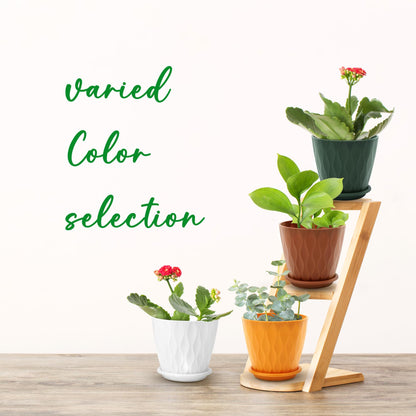 YNNICO 4 inch Plant Pots, 6 Pack Flower Pots Outdoor Indoor, Planters with Drainage Holes and Tray Saucers-Multicolor