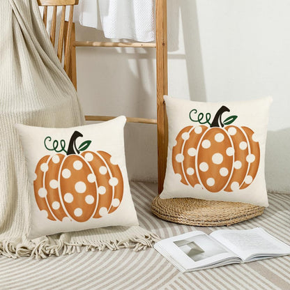 MAZSHTTD Fall Pillow Covers 18x18 Inch Polka Dots Pumpkin Outdoor Decorative Throw Pillow Covers for Fall Thanksgiving Halloween Home Decor Pillows Pillow Covers for Couch Sofa