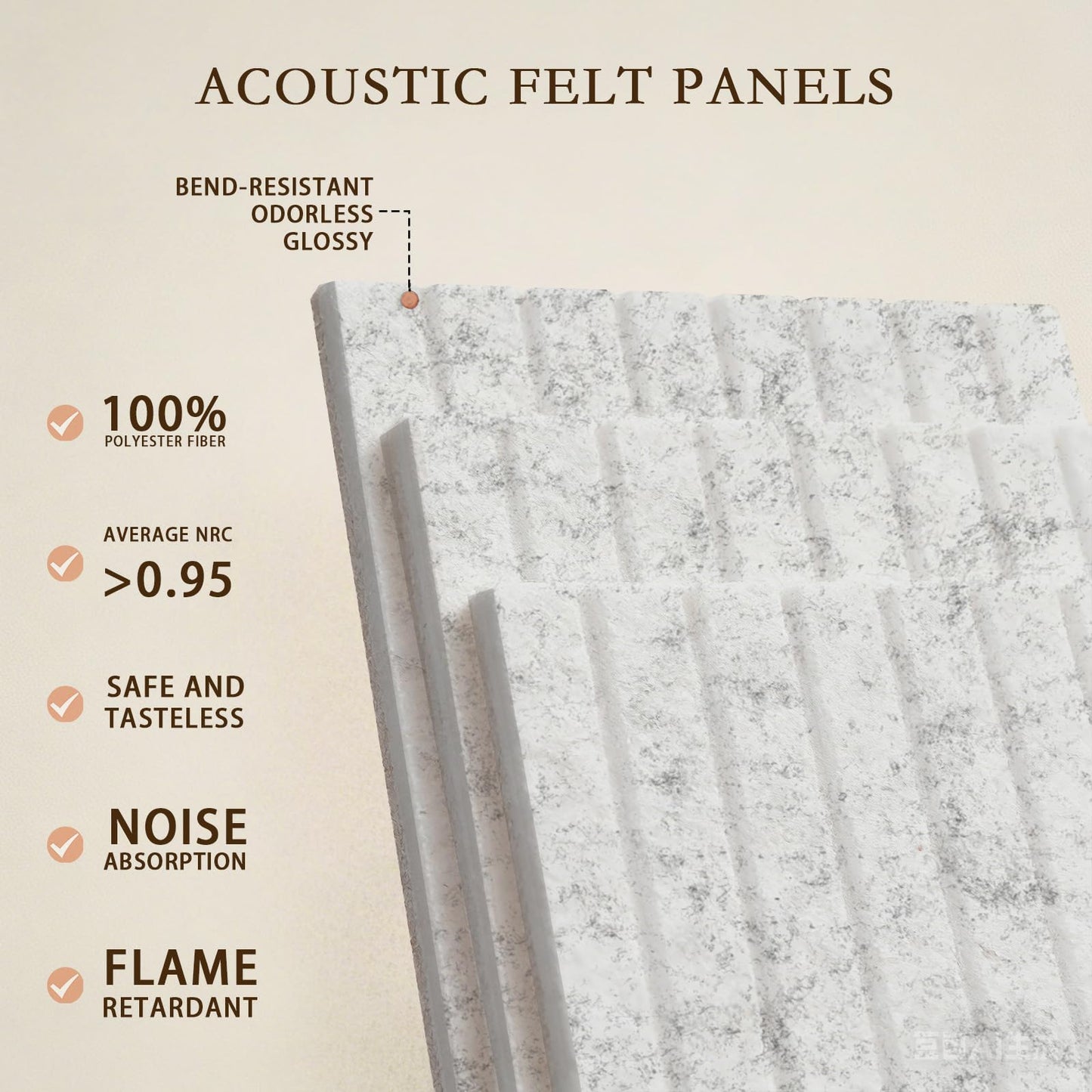 JBER Large Felt Bulletin Board 36" x 24" - 6 Pack Felt Wall Tiles, Cork Board Alternative to Use in Office & Home Decor, Classroom Decor, Vision Board to Display Your Photos(Silver Gray)