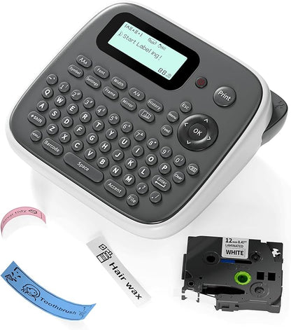 Label Maker Machine with-Tape, Label Maker Waterproof-Labels, Portable Labeler Machine with Keyboard, D210S Label Maker Multiple Symbols for Home Small Business Kids Teachers School Supplies