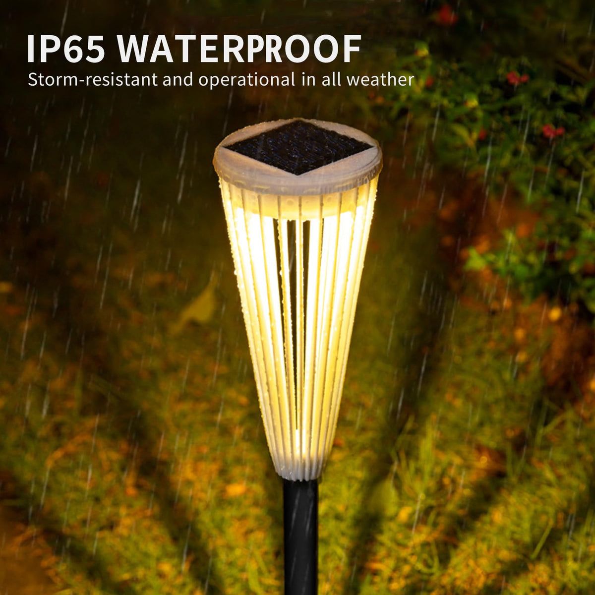 Hollow Solar Garden Lights Outdoor Landscape Courtyard Atmosphere Decorative Ground-Mounted Lawn Lights Solar Pathway Lights 2 Pack