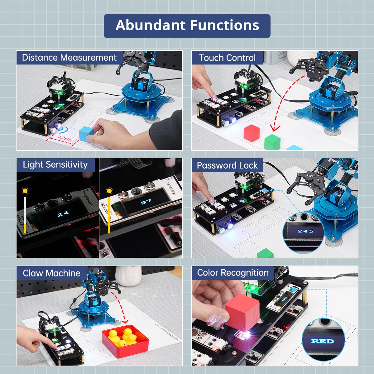 LewanSoul Robotic Arm 6DOF Robot Arm Kit with Secondary Development Compatible with Arduino, DIY Programming Kit STEAM Robot with Sensor and Arduino Open Source Code & Tutorial