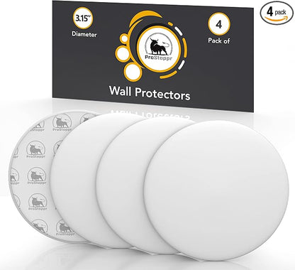 Door Stoppers - Large 3.15" (4 Pack) - Door Stoppers for Wall with Strong Back Adhesive - Quiet and Shock Absorbent Silicone Wall Protectors from Door Knobs - Protects Every Surface - White