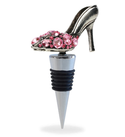 Cheers High Heel Shoe Metal Wine Stopper - Elegant Decor Bottle Stopper for Wine Bottles Party Decor