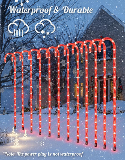 COOLWUFAN 36" Candy Cane Christmas Decorations, 24 Pack Giant Candy Cane Lights, Outdoor Pathway Markers Lights for Xmas Holiday Walkway Patio Garden Yard Lawn