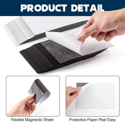 Magnet Sheets with Adhesive Backing for 4x6 Pictures(Bulk Pack of 96 Pieces),Adhesive Photo Magnets for Home/Classroom/Office,Flexible Magnets for Refrigerator