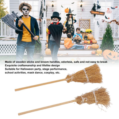 20-Pack Mini Witch Brooms - White Rope Halloween Decor, Miniature Broomstick Ornaments for DIY Crafts, Party Favors & Haunted House Displays