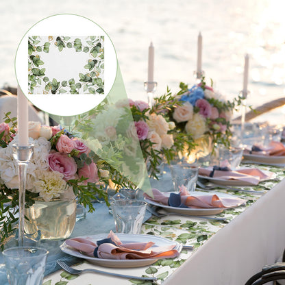 Sumind 50 Pcs Disposable Paper Placemat Greenery Eucalyptus Table Mat for Wedding Party 12 x 16" Summer Dinner Place Mat Rustic Farmhouse Dinnerware for Kitchen Baby Shower Birthday Tea Party