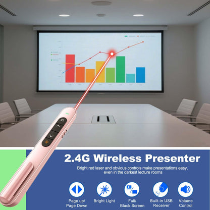 QUI Presenter Clicker USB A&C Bundle | Pen-Shaped Pink & Remote-Shaped Purple
